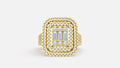 18K Gold Halo CVD Diamond Ring – VVS Clarity, Luxury Design