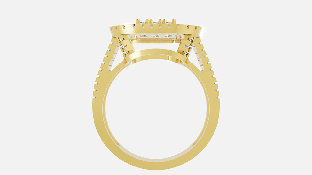18K Gold Halo CVD Diamond Ring – VVS Clarity, Luxury Design