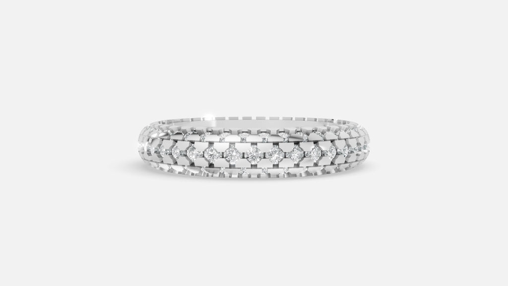 Silver CVD Diamond Engagement Ring VVS 1.79 Ct