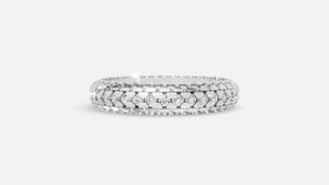 Silver CVD Diamond Engagement Ring VVS 1.79 Ct