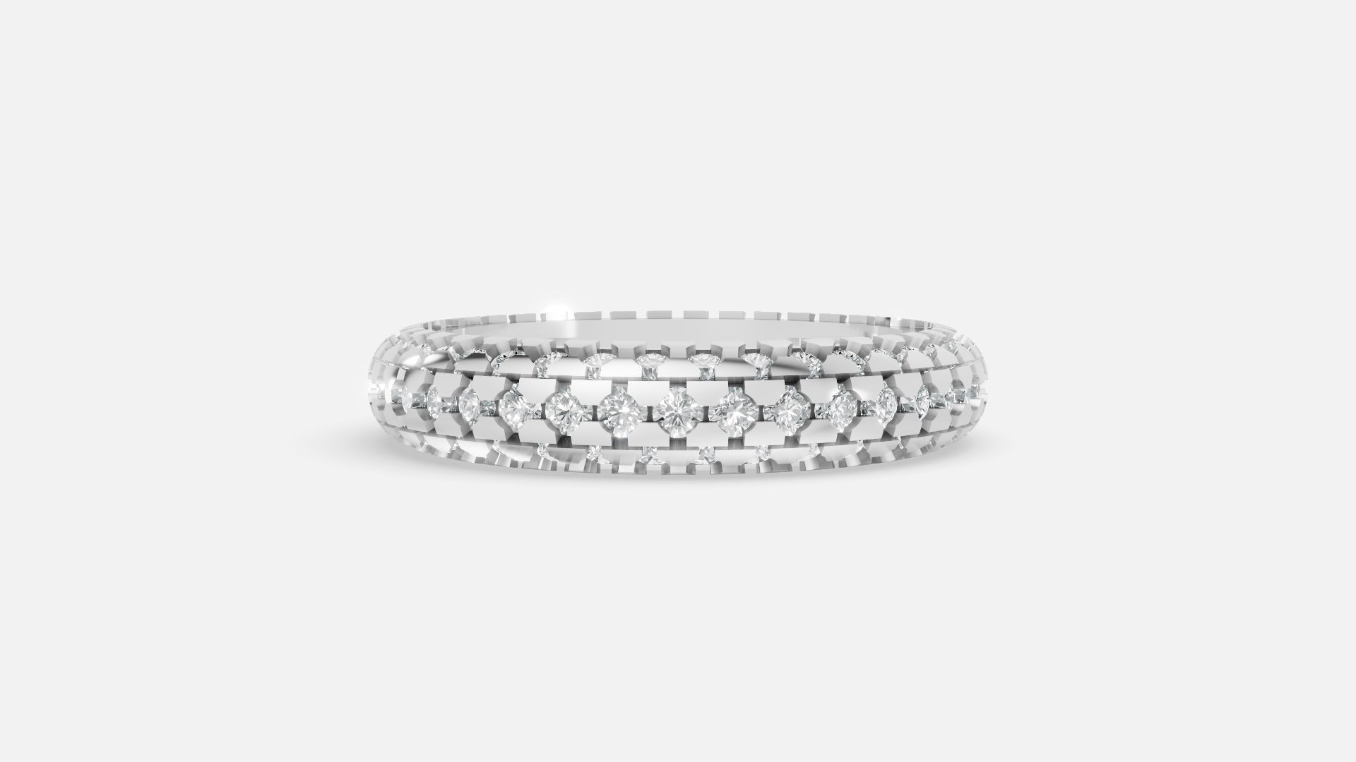 Silver CVD Diamond Engagement Ring VVS 1.79 Ct