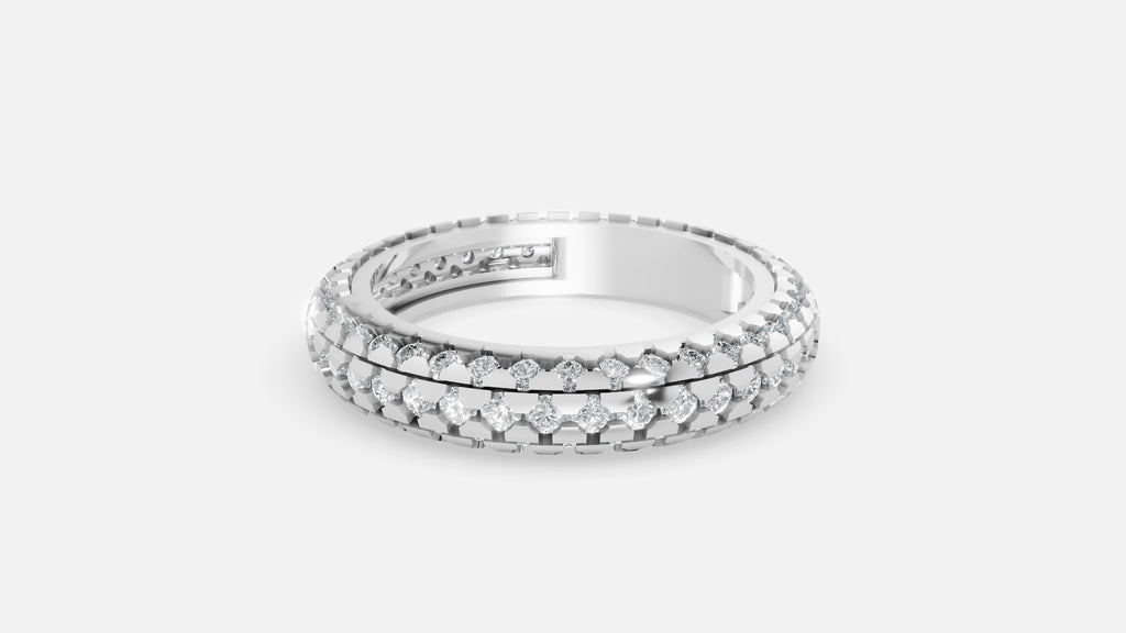 Silver CVD Diamond Engagement Ring VVS 1.79 Ct