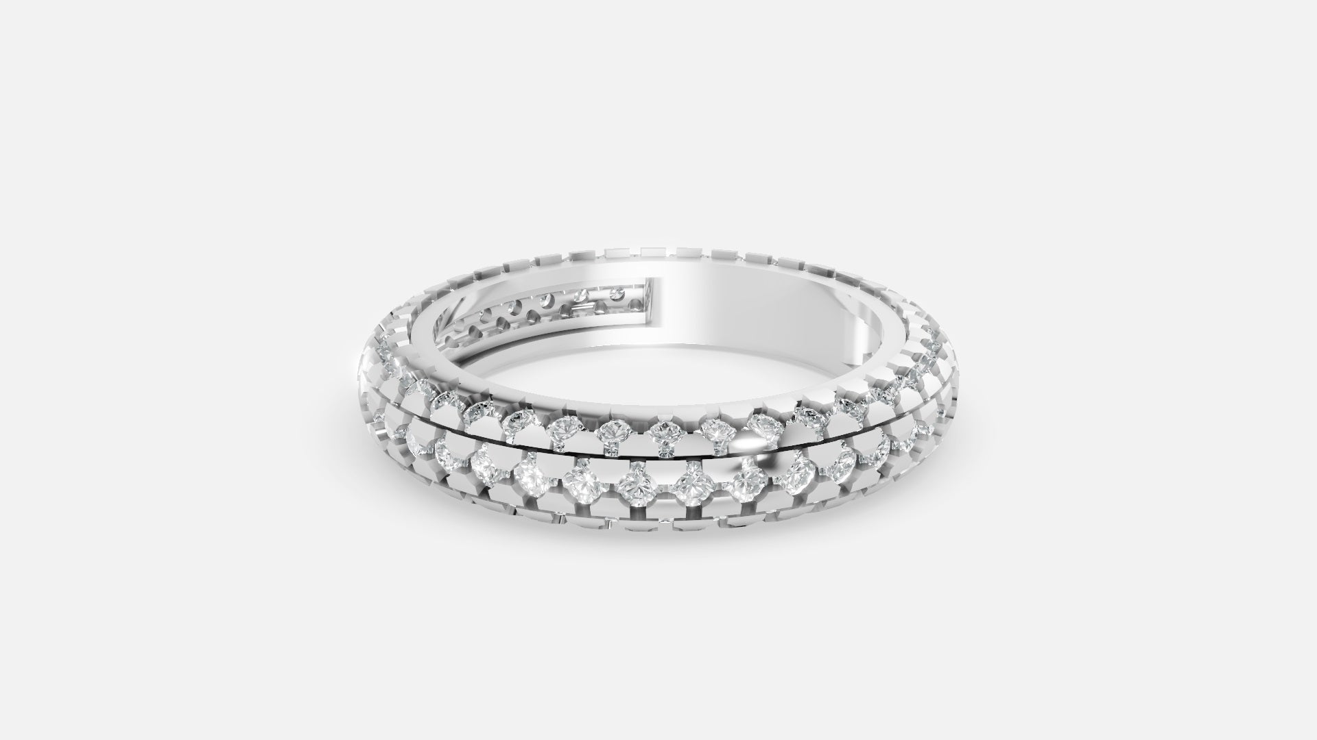 Silver CVD Diamond Engagement Ring VVS 1.79 Ct