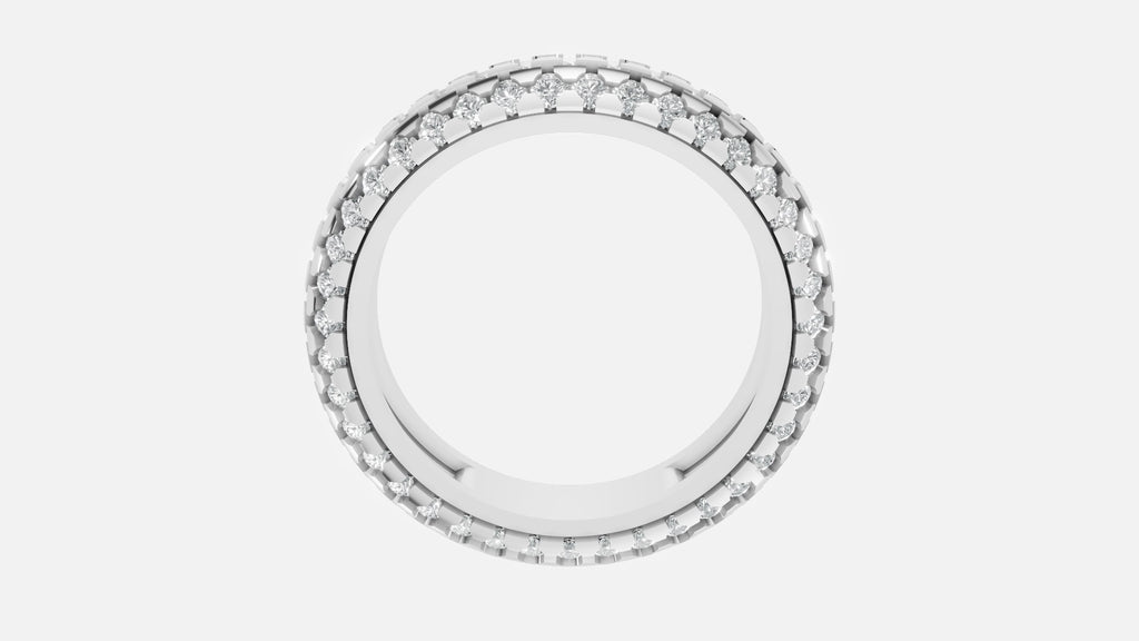 Silver CVD Diamond Engagement Ring VVS 1.79 Ct