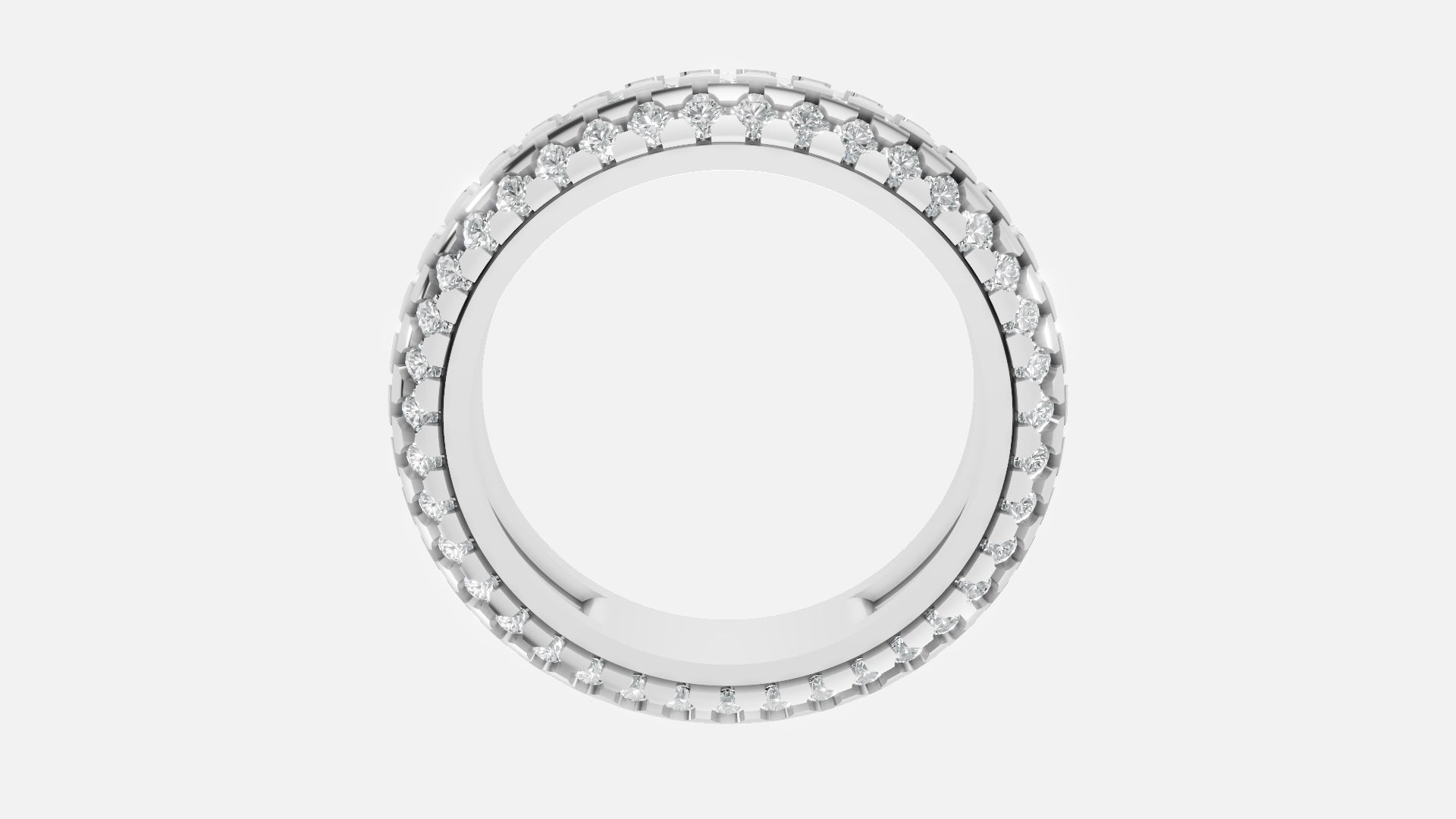 Silver CVD Diamond Engagement Ring VVS 1.79 Ct