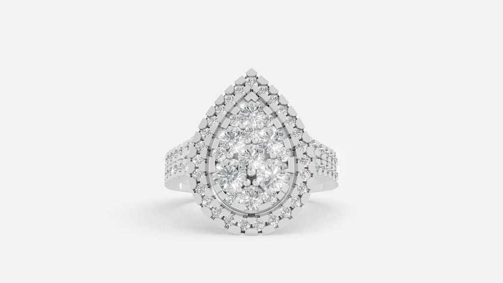 Silver Diamond Ring VVS Clarity Elegant Minimal Jewelry