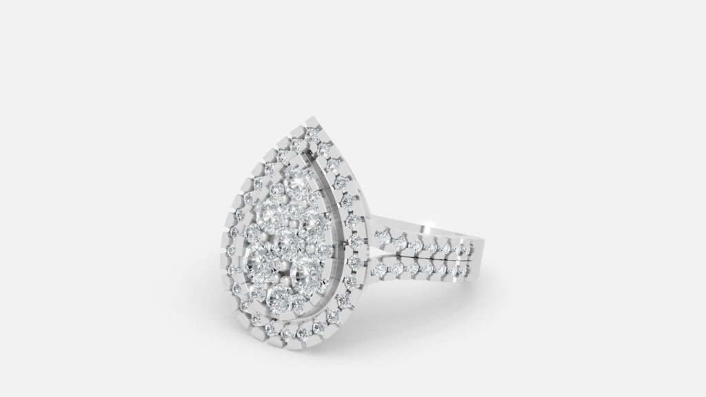 Silver Diamond Ring VVS Clarity Elegant Minimal Jewelry
