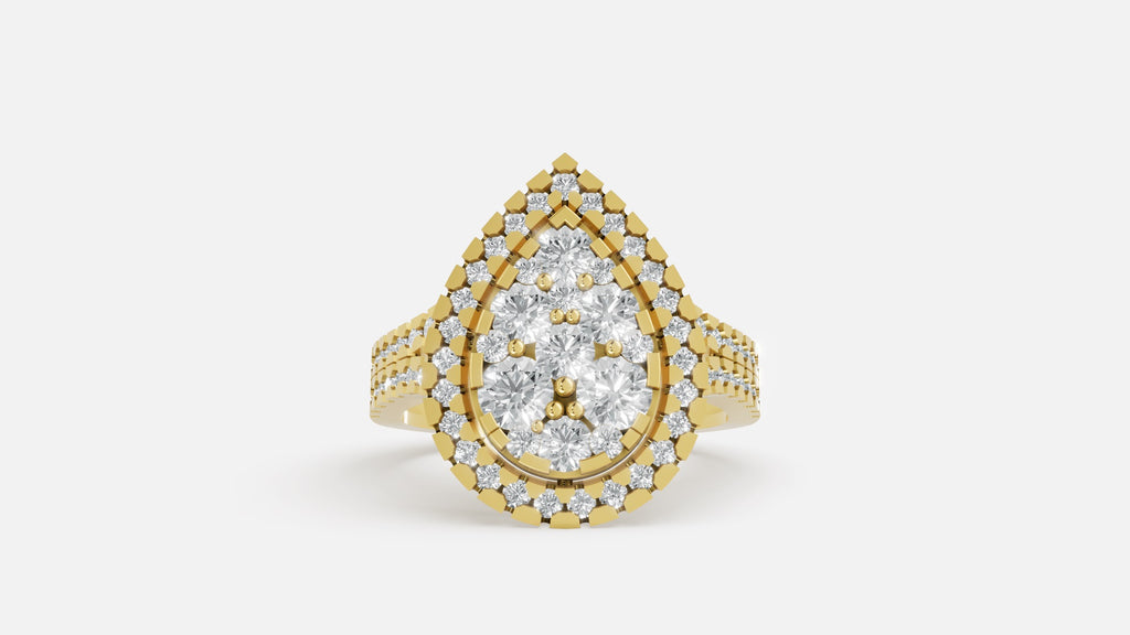 18K Gold Diamond Ring VVS Clarity Elegant Fine Jewelry