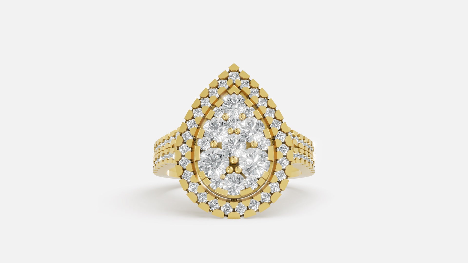 18K Gold Diamond Ring VVS Clarity Elegant Fine Jewelry