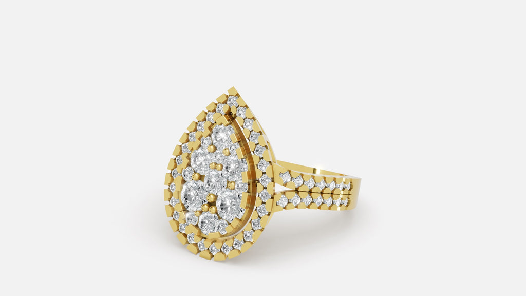18K Gold Diamond Ring VVS Clarity Elegant Fine Jewelry