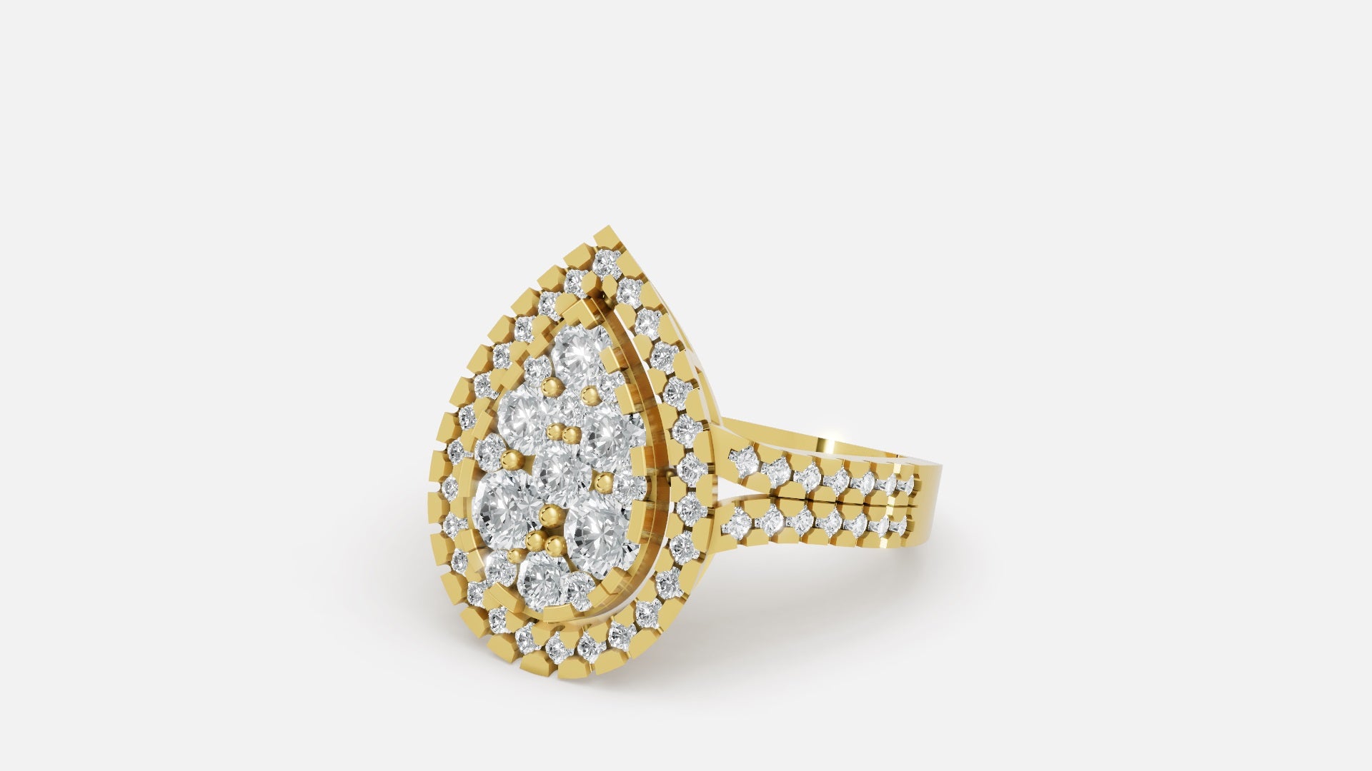 18K Gold Diamond Ring VVS Clarity Elegant Fine Jewelry