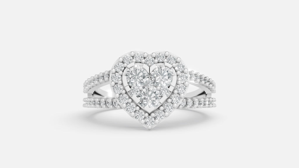 Silver Diamond Ring (CVD VVS) Minimal Elegant Ring
