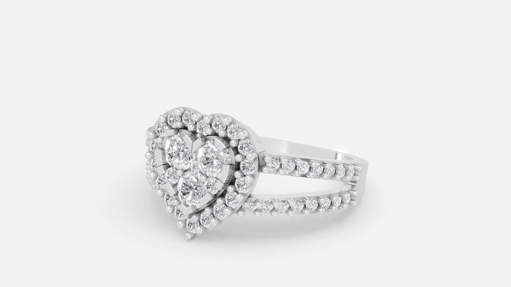 Silver Diamond Ring (CVD VVS) Minimal Elegant Ring