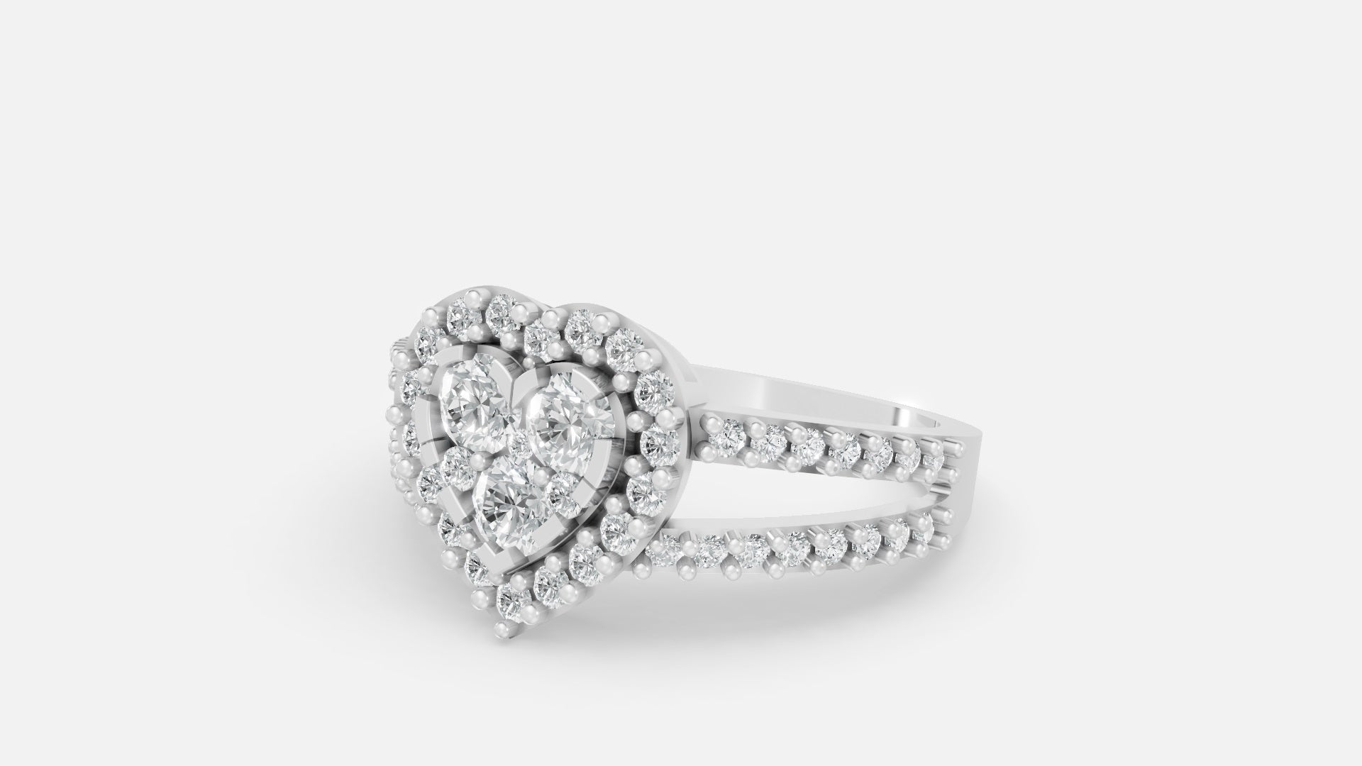 Silver Diamond Ring (CVD VVS) Minimal Elegant Ring