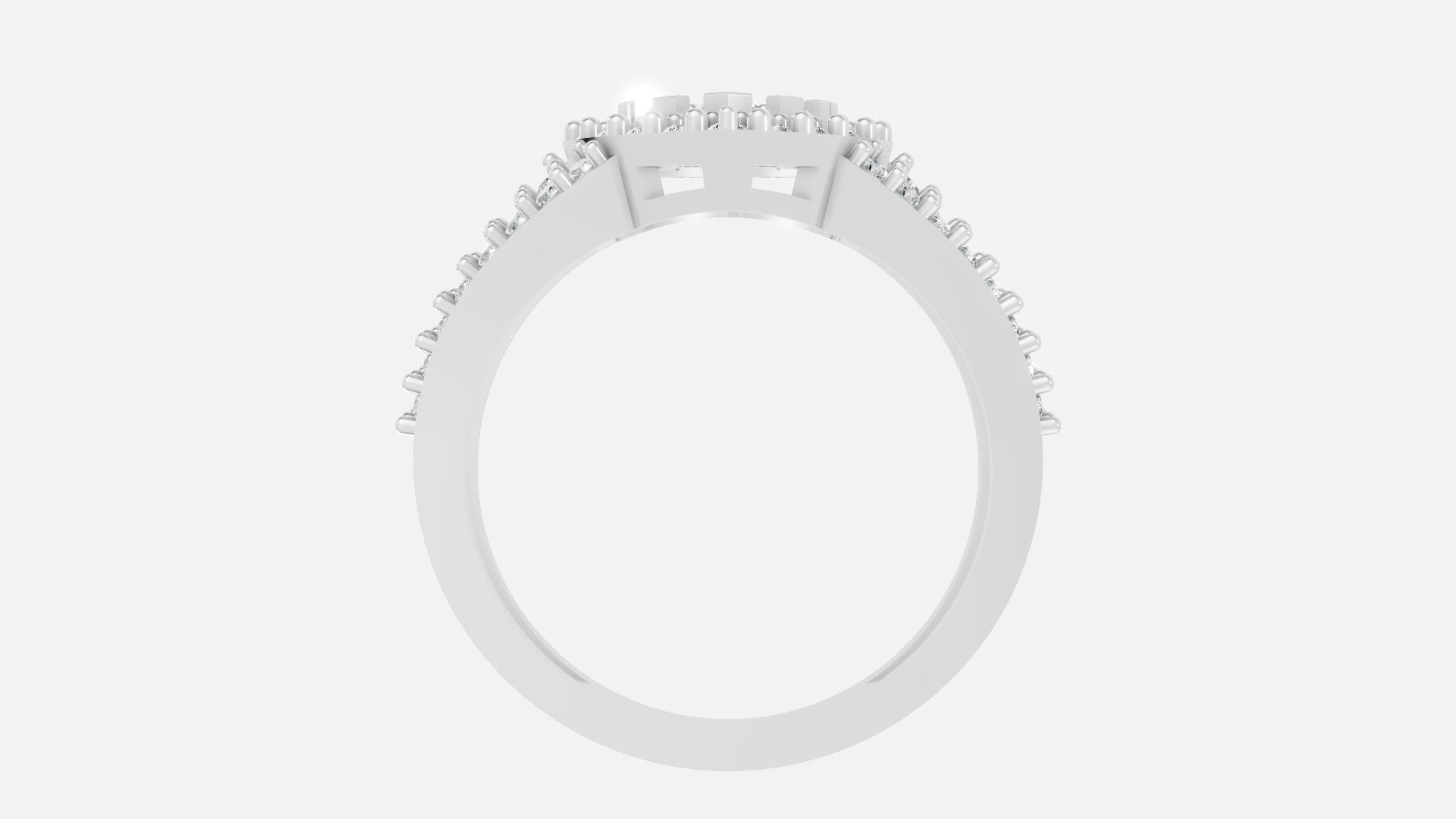 Silver Diamond Ring (CVD VVS) Minimal Elegant Ring