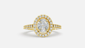 18K Gold Diamond Ring 3.10g VVS CVD Elegant Fine Ring