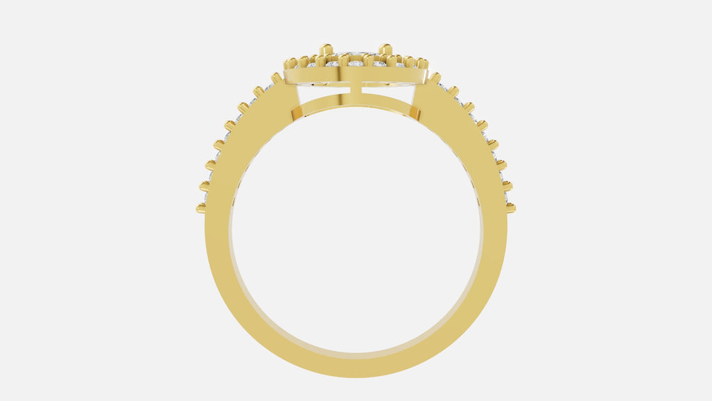 18K Gold Diamond Ring 3.10g VVS CVD Elegant Fine Ring