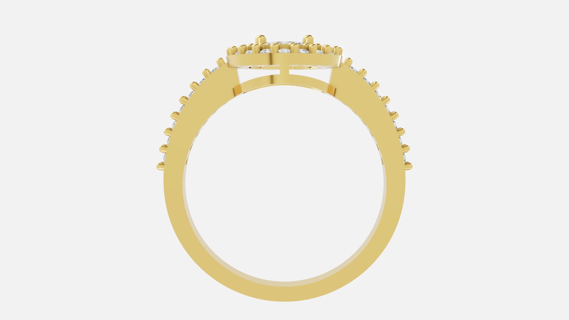 18K Gold Diamond Ring 3.10g VVS CVD Elegant Fine Ring