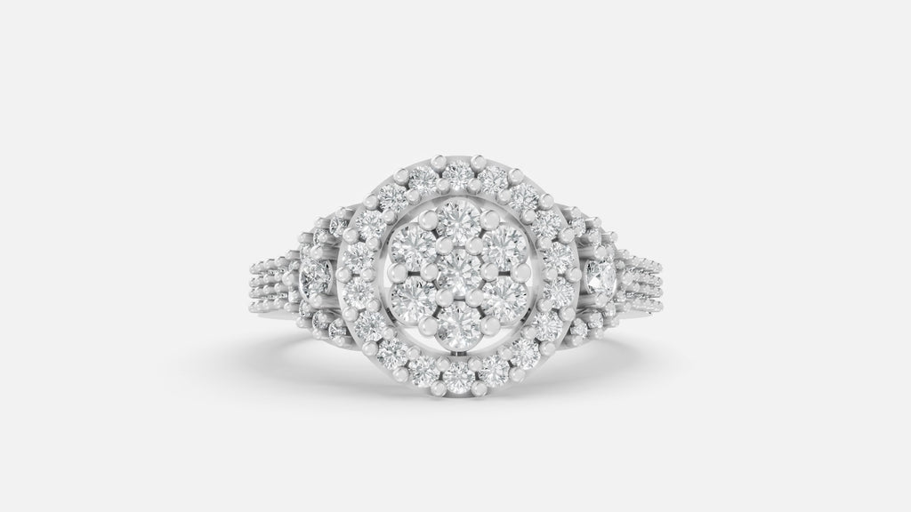 Sterling Silver CVD Diamond Ring VVS | Elegant Fine Ring