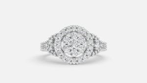 Sterling Silver CVD Diamond Ring VVS | Elegant Fine Ring