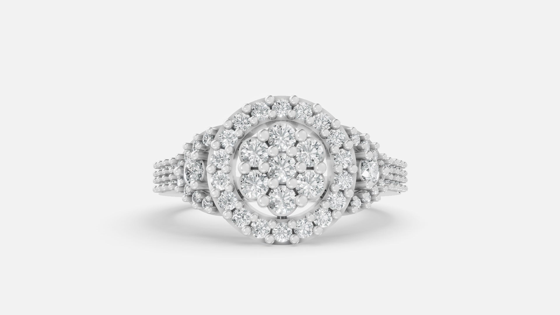 Sterling Silver CVD Diamond Ring VVS | Elegant Fine Ring