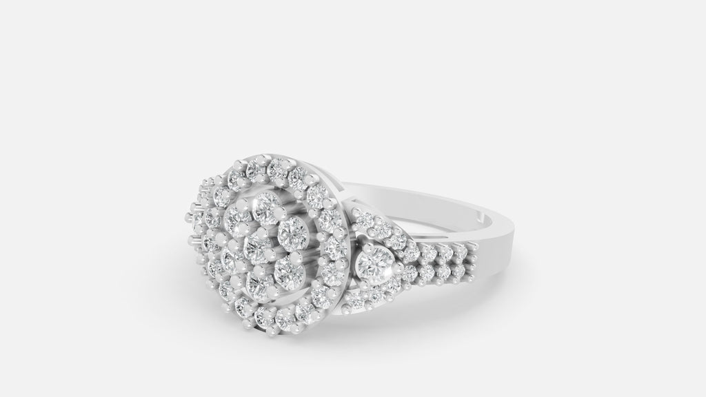 Sterling Silver CVD Diamond Ring VVS | Elegant Fine Ring