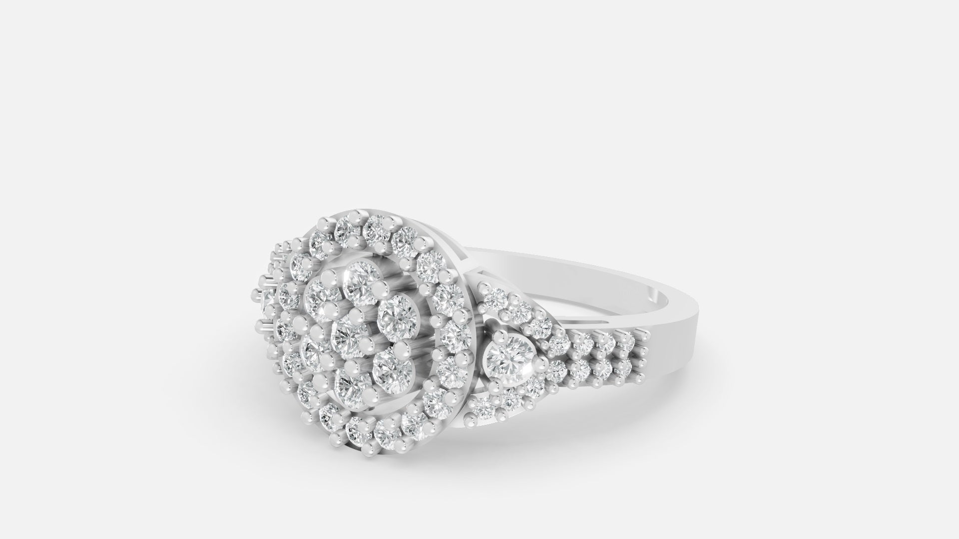 Sterling Silver CVD Diamond Ring VVS | Elegant Fine Ring