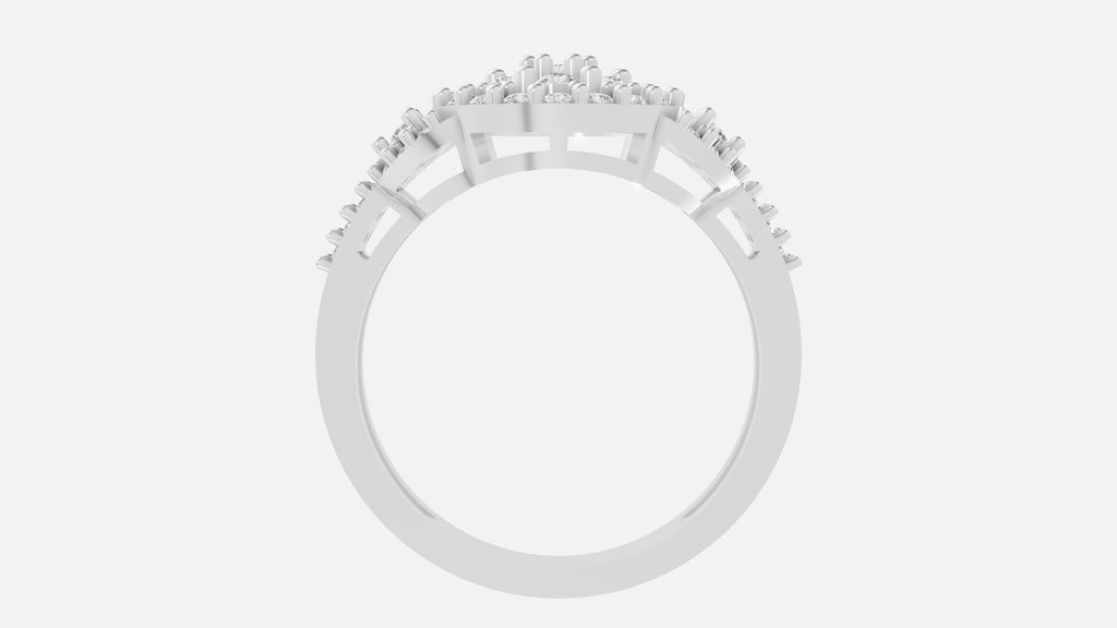 Sterling Silver CVD Diamond Ring VVS | Elegant Fine Ring