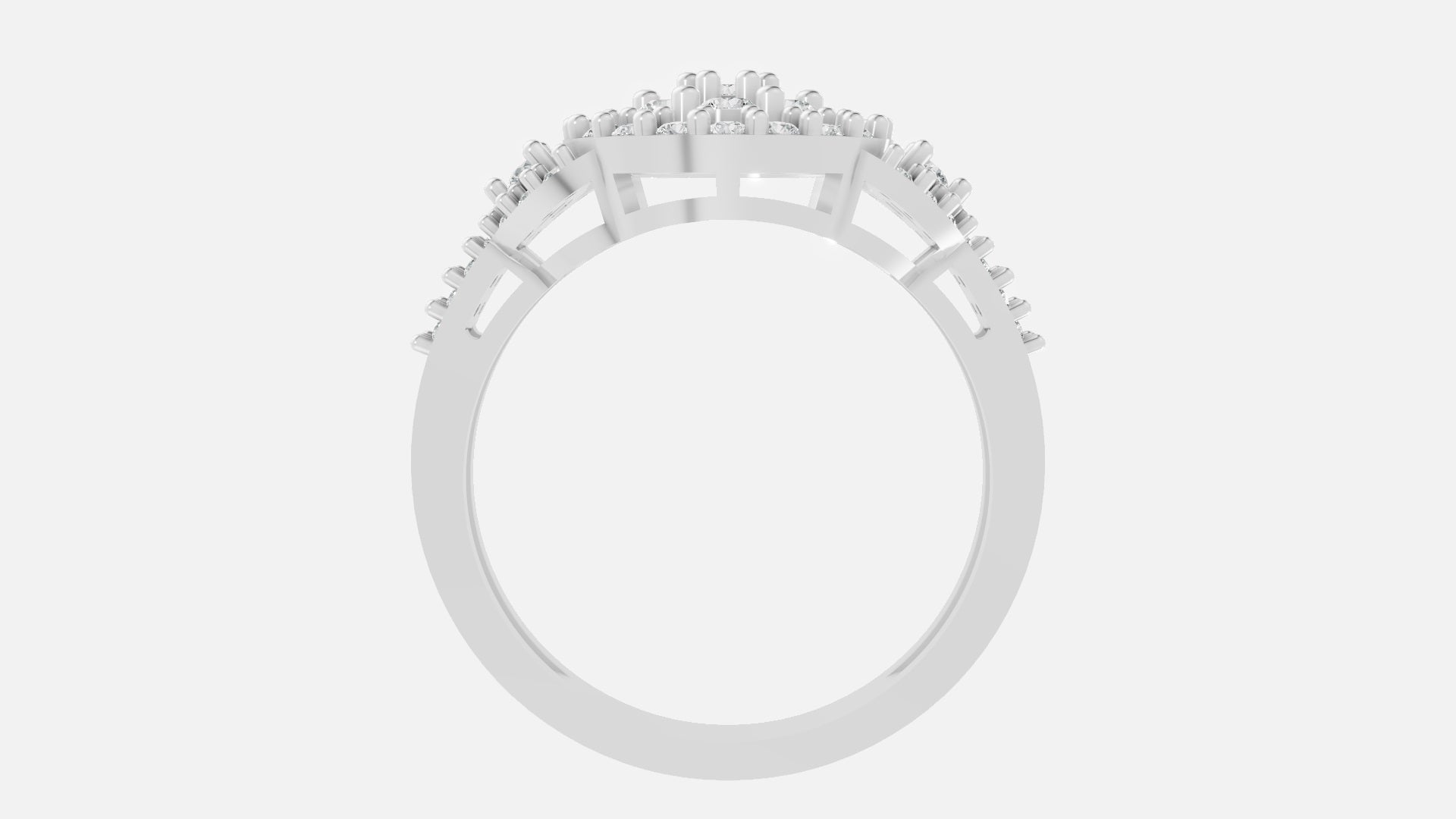 Sterling Silver CVD Diamond Ring VVS | Elegant Fine Ring