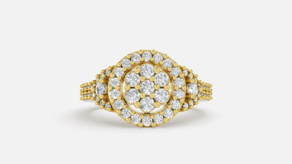 18K Gold CVD Diamond Ring VVS | Elegant Fine Ring