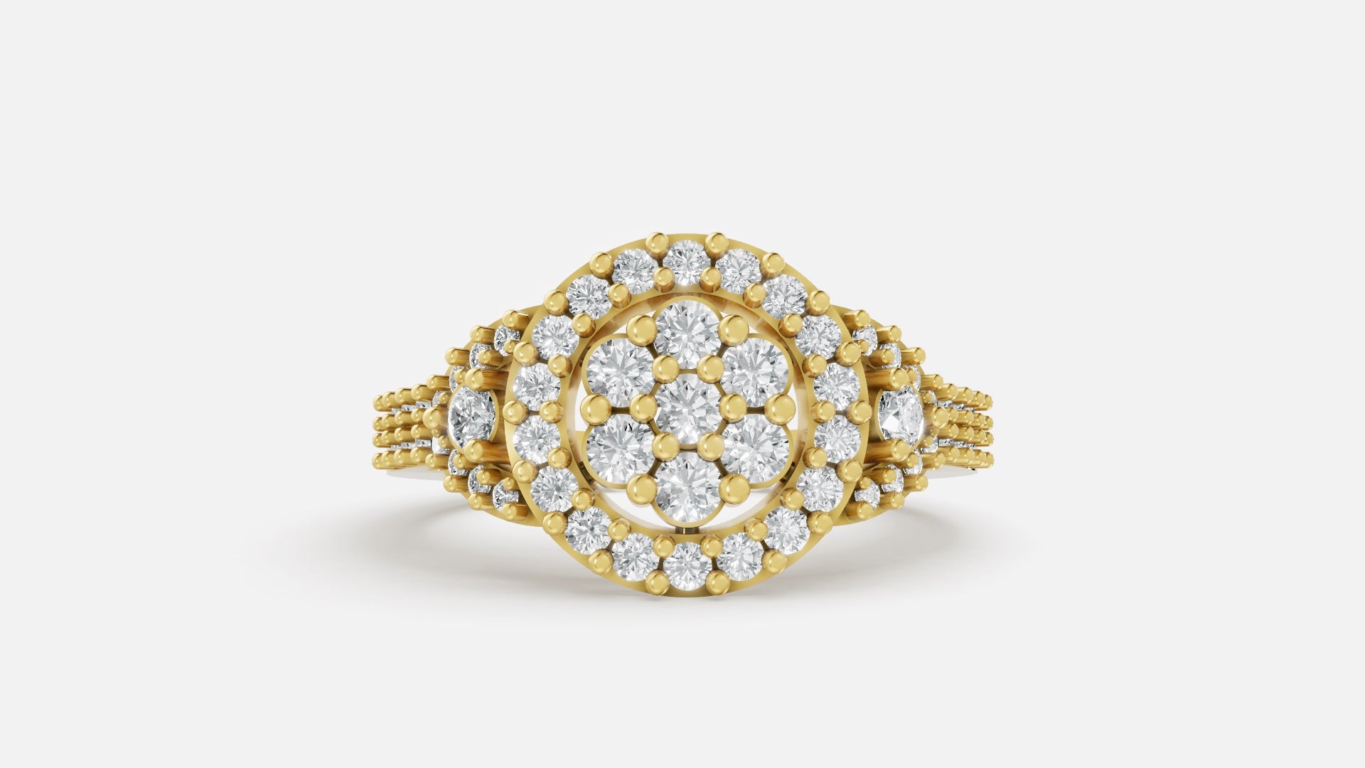 18K Gold CVD Diamond Ring VVS | Elegant Fine Ring