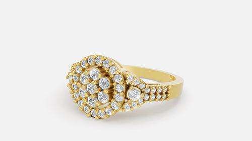 18K Gold CVD Diamond Ring VVS | Elegant Fine Ring