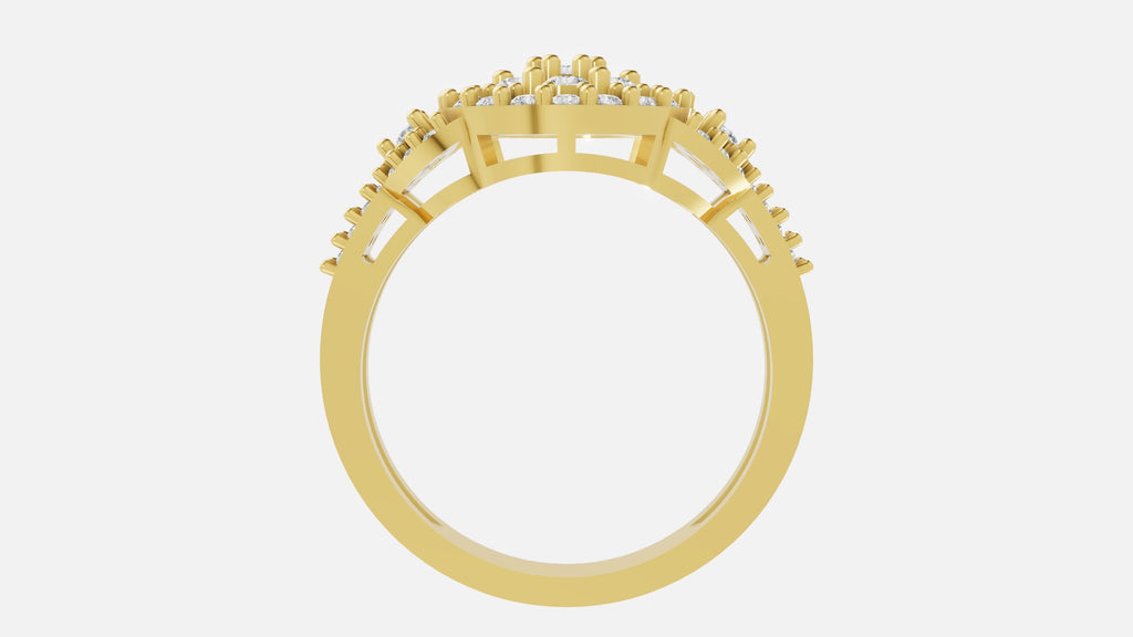 18K Gold CVD Diamond Ring VVS | Elegant Fine Ring