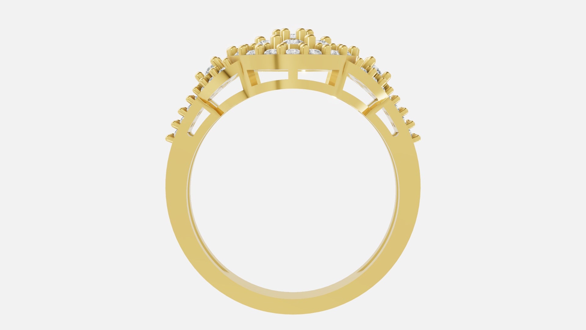18K Gold CVD Diamond Ring VVS | Elegant Fine Ring