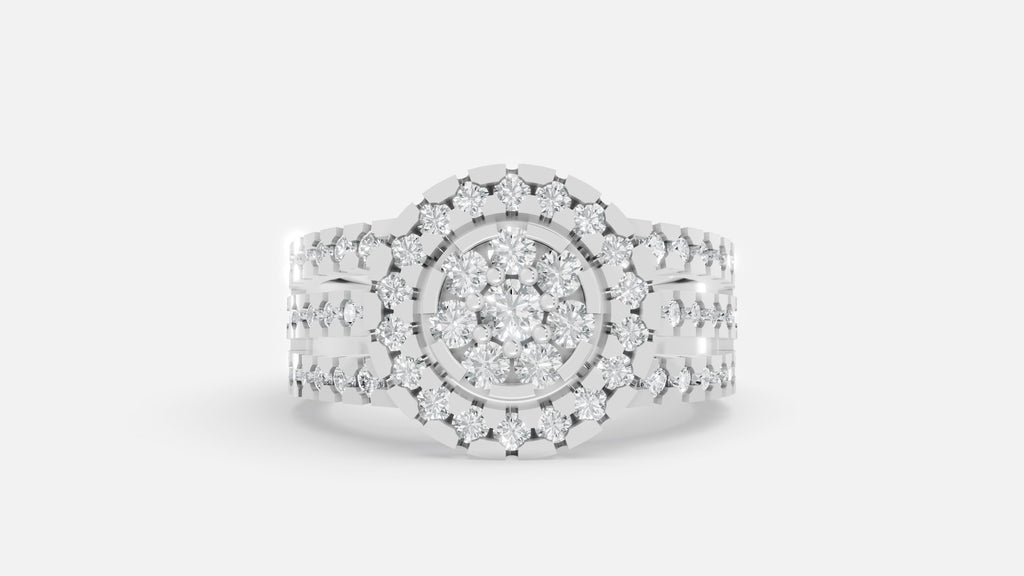 18K Gold Diamond Ring VVS CVD Elegant Fine Jewelry