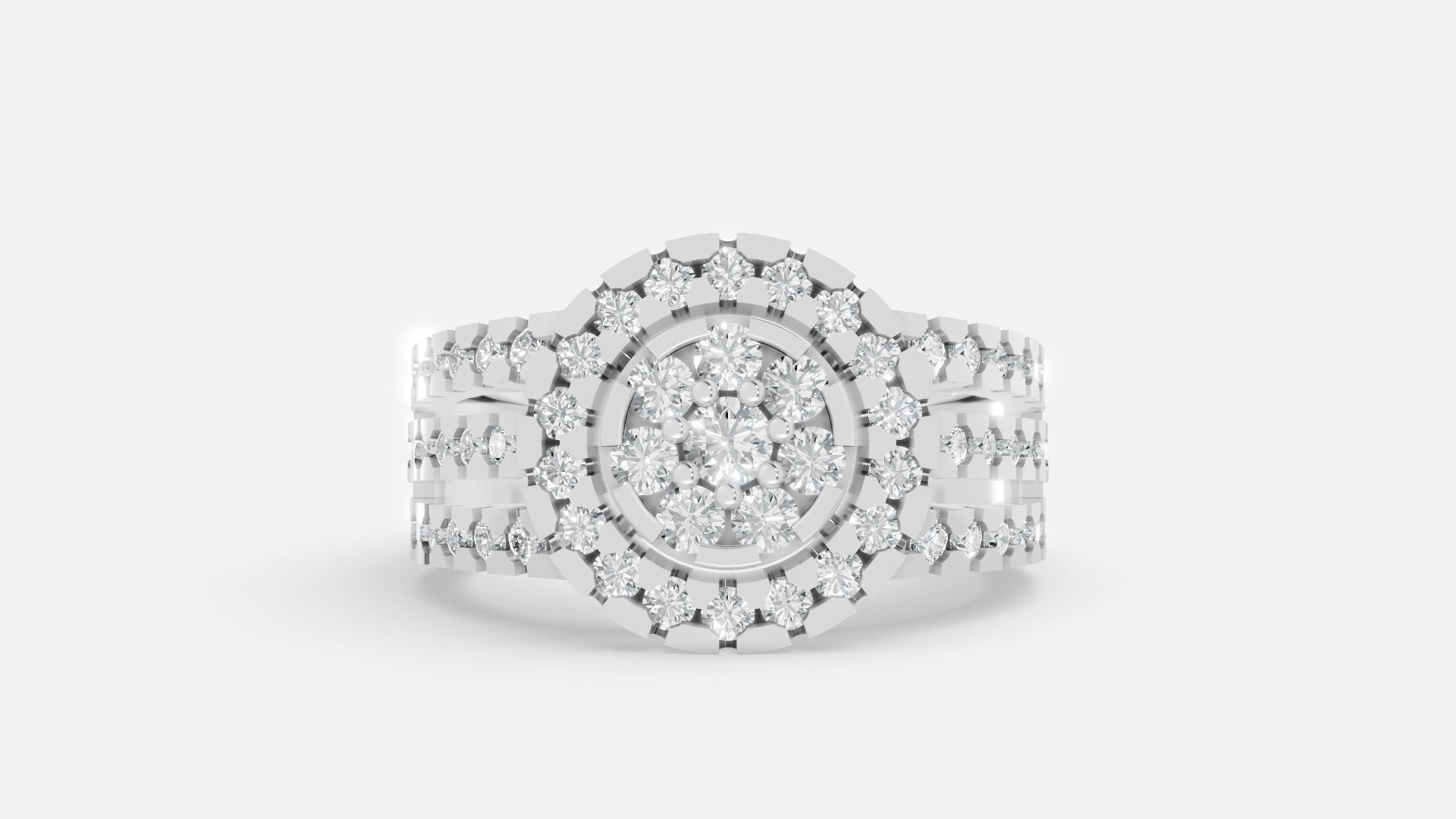 18K Gold Diamond Ring VVS CVD Elegant Fine Jewelry