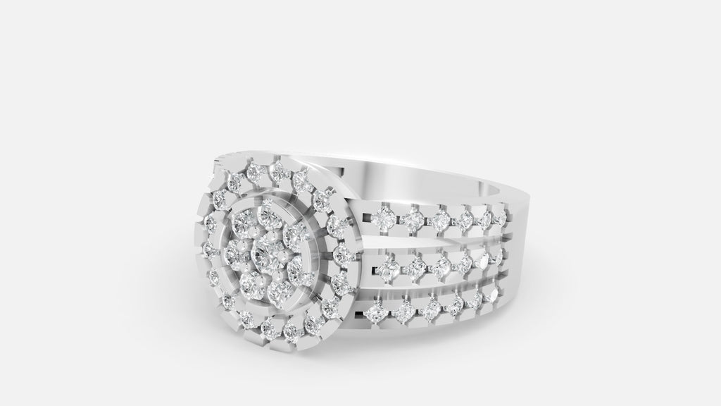 18K Gold Diamond Ring VVS CVD Elegant Fine Jewelry