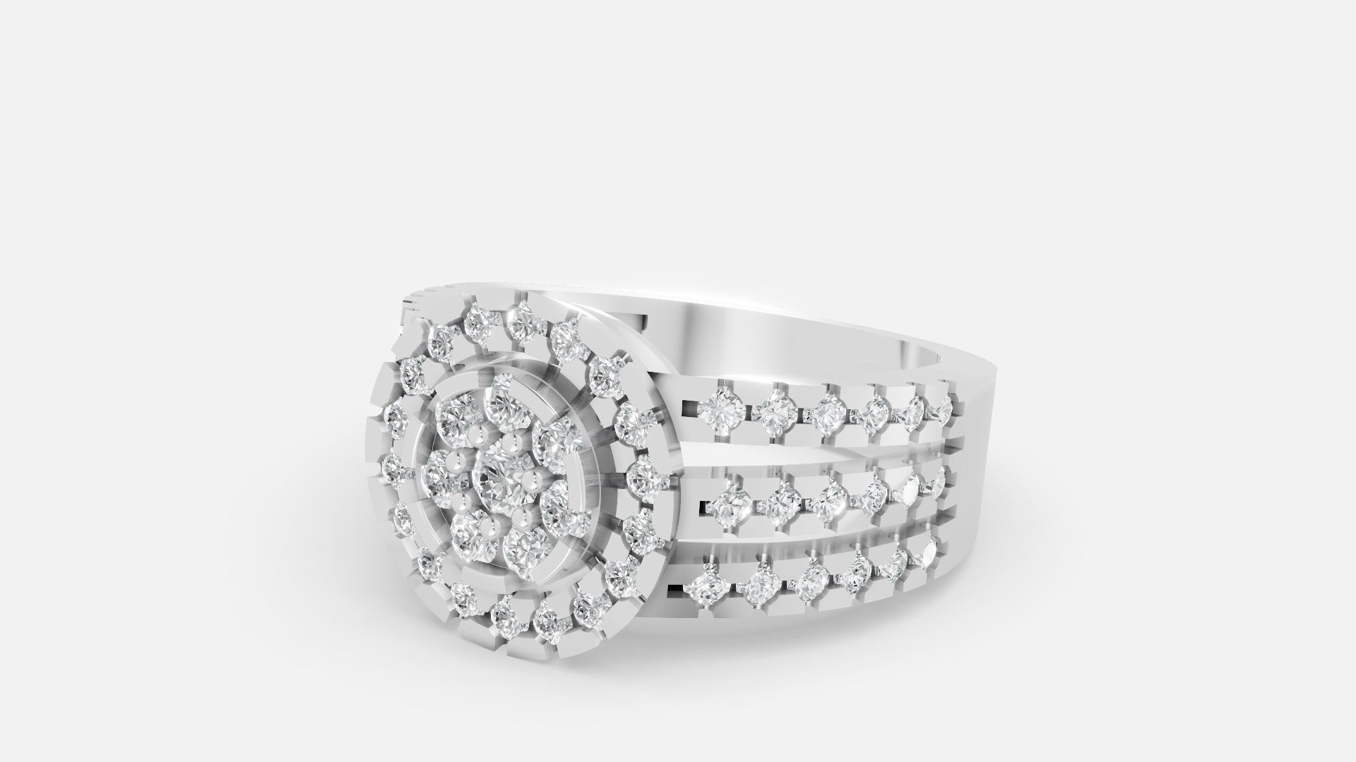 18K Gold Diamond Ring VVS CVD Elegant Fine Jewelry