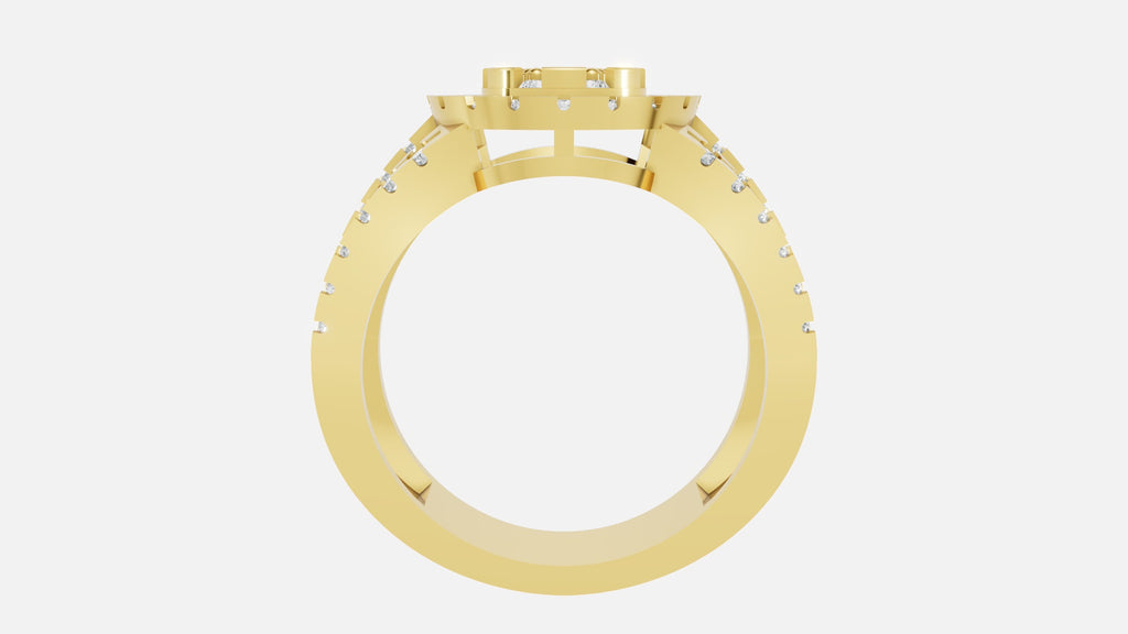 18K Gold Diamond Ring VVS CVD Elegant Fine Jewelry
