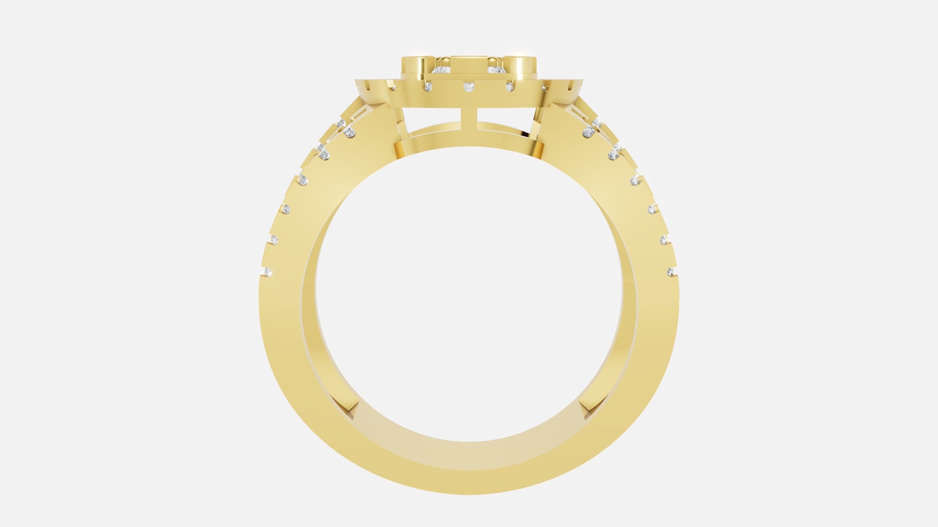 18K Gold Diamond Ring VVS CVD Elegant Fine Jewelry
