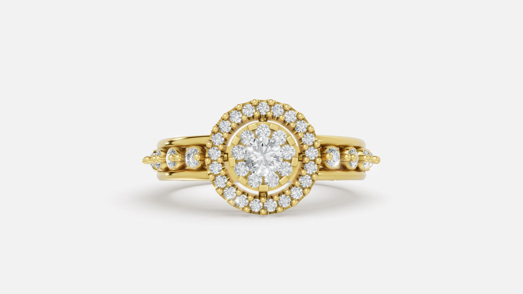 18K Gold CVD Diamond Ring VVS Clarity Elegant Fine Jewelry