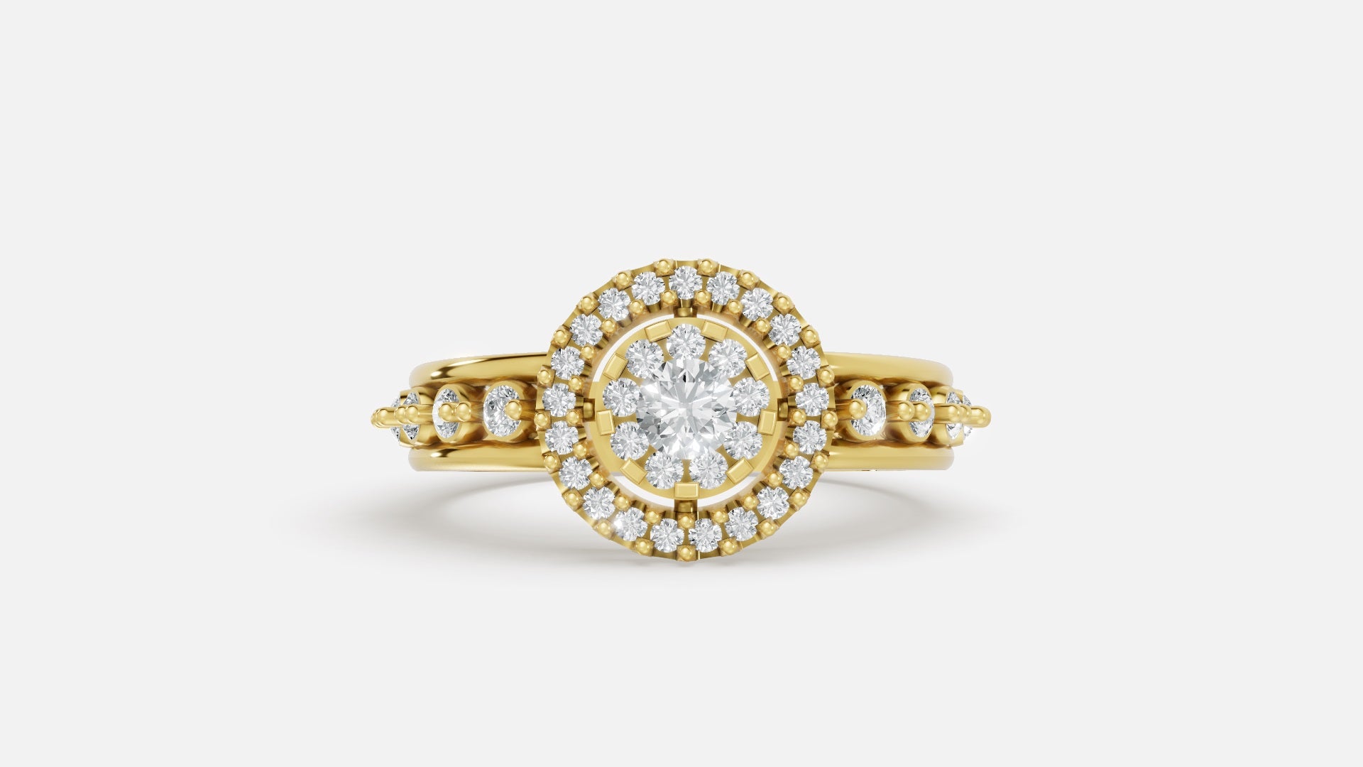 18K Gold CVD Diamond Ring VVS Clarity Elegant Fine Jewelry