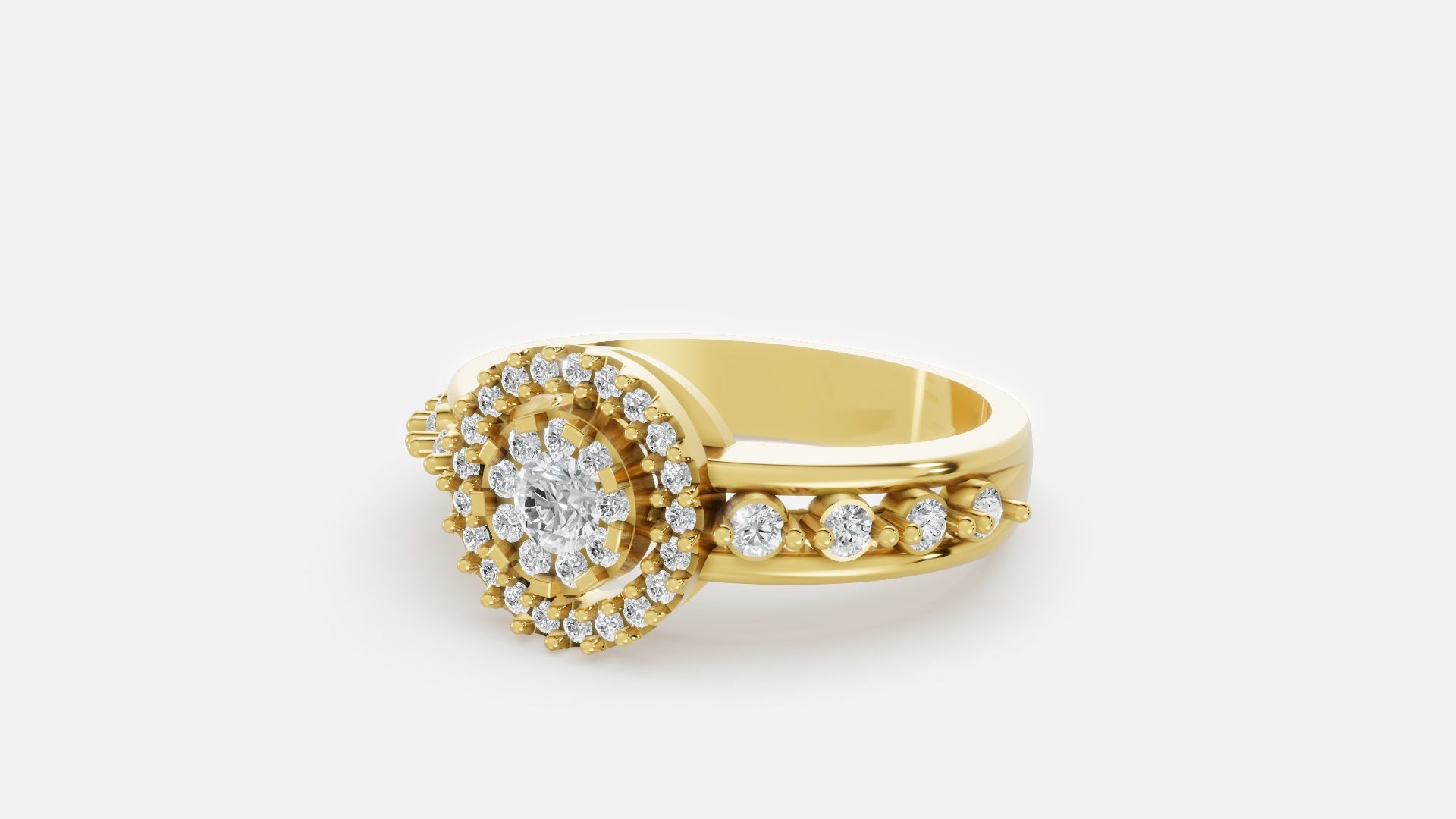 18K Gold CVD Diamond Ring VVS Clarity Elegant Fine Jewelry