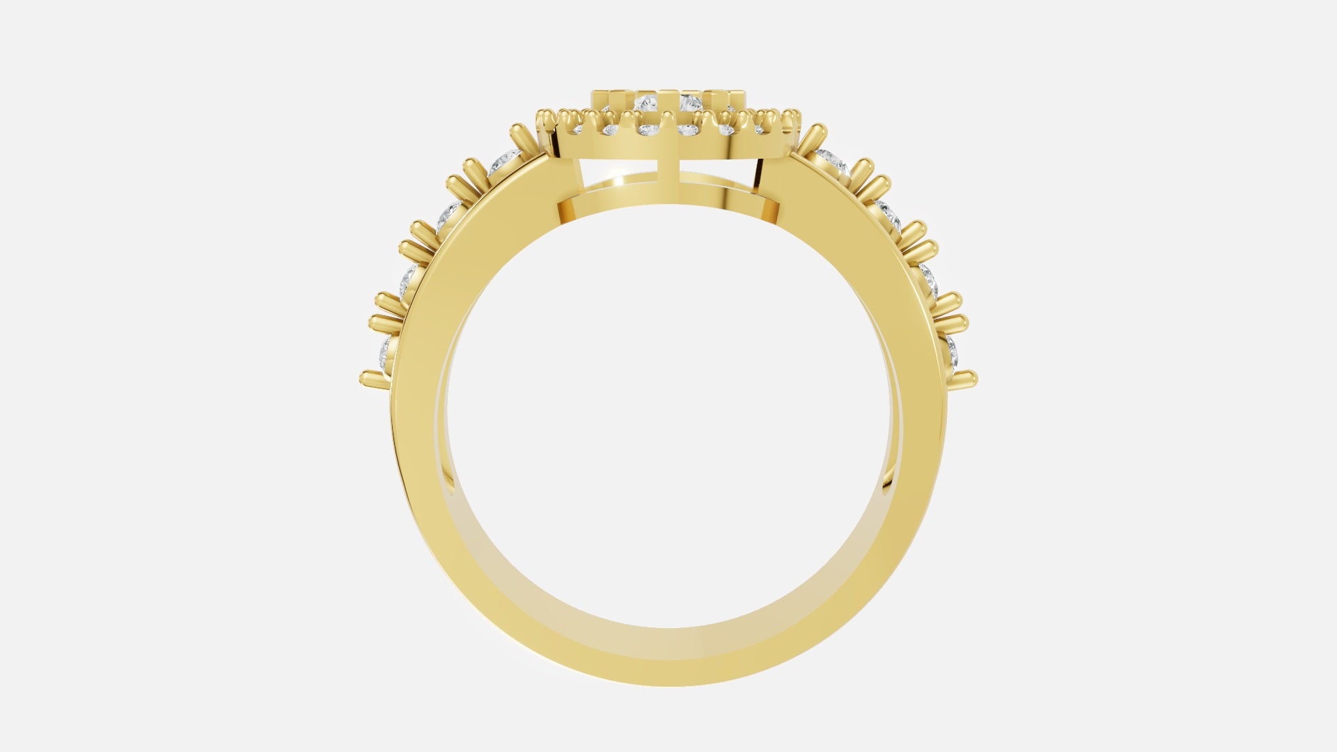 18K Gold CVD Diamond Ring VVS Clarity Elegant Fine Jewelry