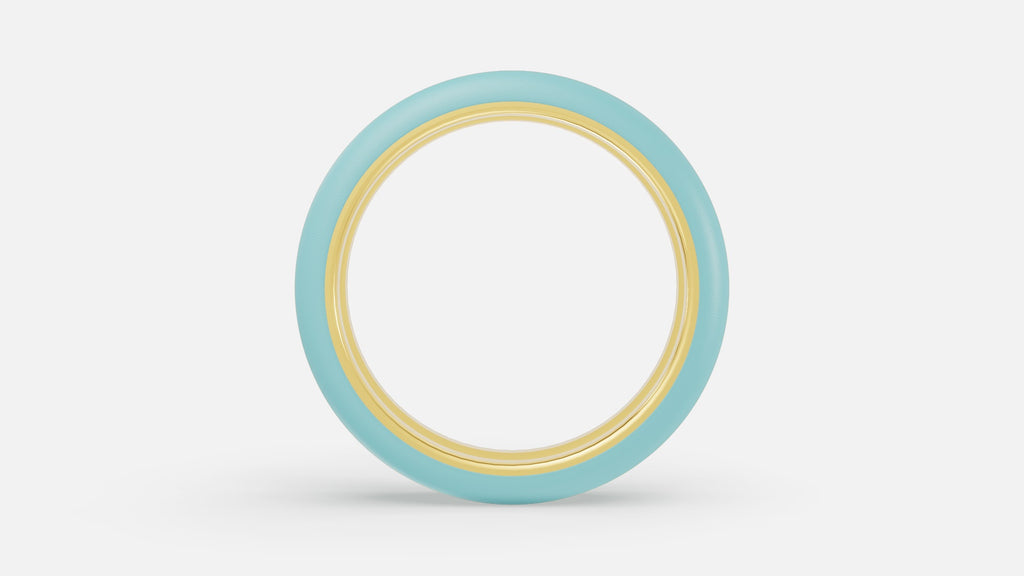 18K gold CVD diamond enamel ring VVS clarity luxury ring side profile polished gold finish