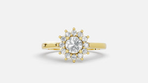 18K Gold CVD Diamond Engagement Ring 0.42ct VVS