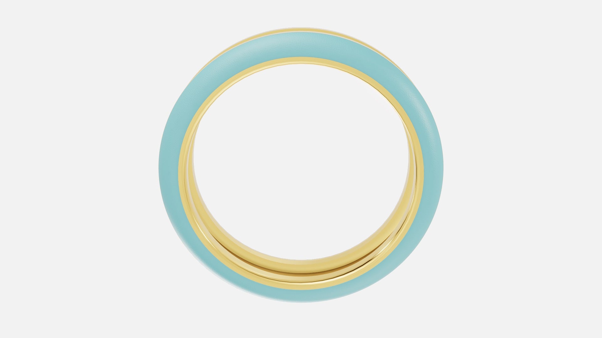 18K gold CVD diamond enamel ring VVS EF clarity side profile with polished gold enamel band
