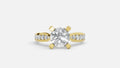 18K gold CVD diamond engagement ring VVS EF 6.5 US solitaire front view with side diamonds