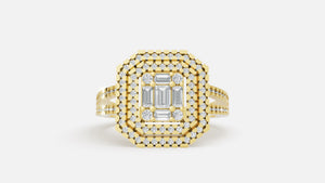 18K Gold CVD Diamond Ring VVS | Luxury Fine Ring