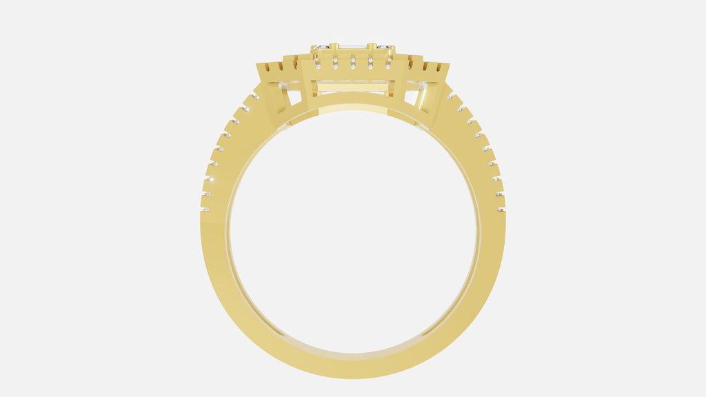 18K Gold CVD Diamond Ring VVS | Luxury Fine Ring